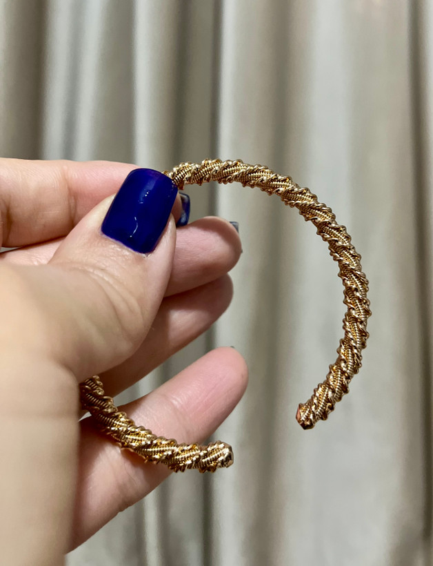 بنگل مدل طنابی ریز طلایی ژوپینگ اصل